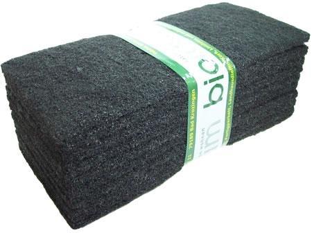 10 schwarze Normal Reinigungspads 25 cm