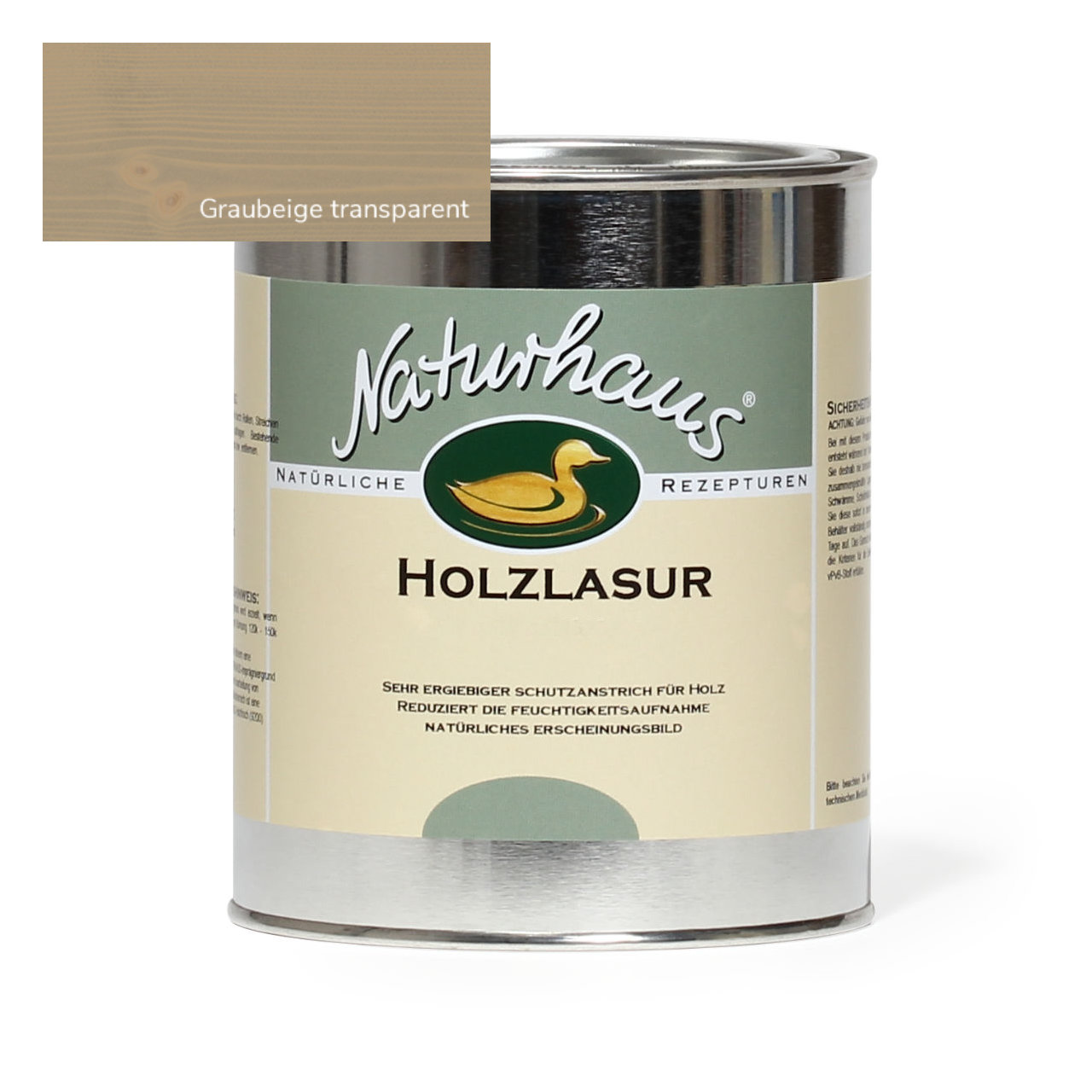 Holzlasur für Außen Graubeige transparent